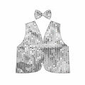 Kids Sequin Vest Bow Tie Set Costume 80s Party Dress Up Waistcoat - Silver V563-17817-02