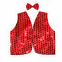 Kids Sequin Vest Bow Tie Set Costume 80s Party Dress Up Waistcoat - Red V563-17817-03