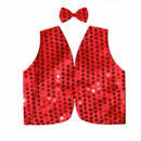 Kids Sequin Vest Bow Tie Set Costume 80s Party Dress Up Waistcoat - Red V563-17817-03