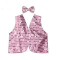 Kids Sequin Vest Bow Tie Set Costume 80s Party Dress Up Waistcoat - Light Pink V563-17817-05