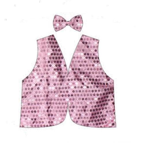 Kids Sequin Vest Bow Tie Set Costume 80s Party Dress Up Waistcoat - Light Pink V563-17817-05