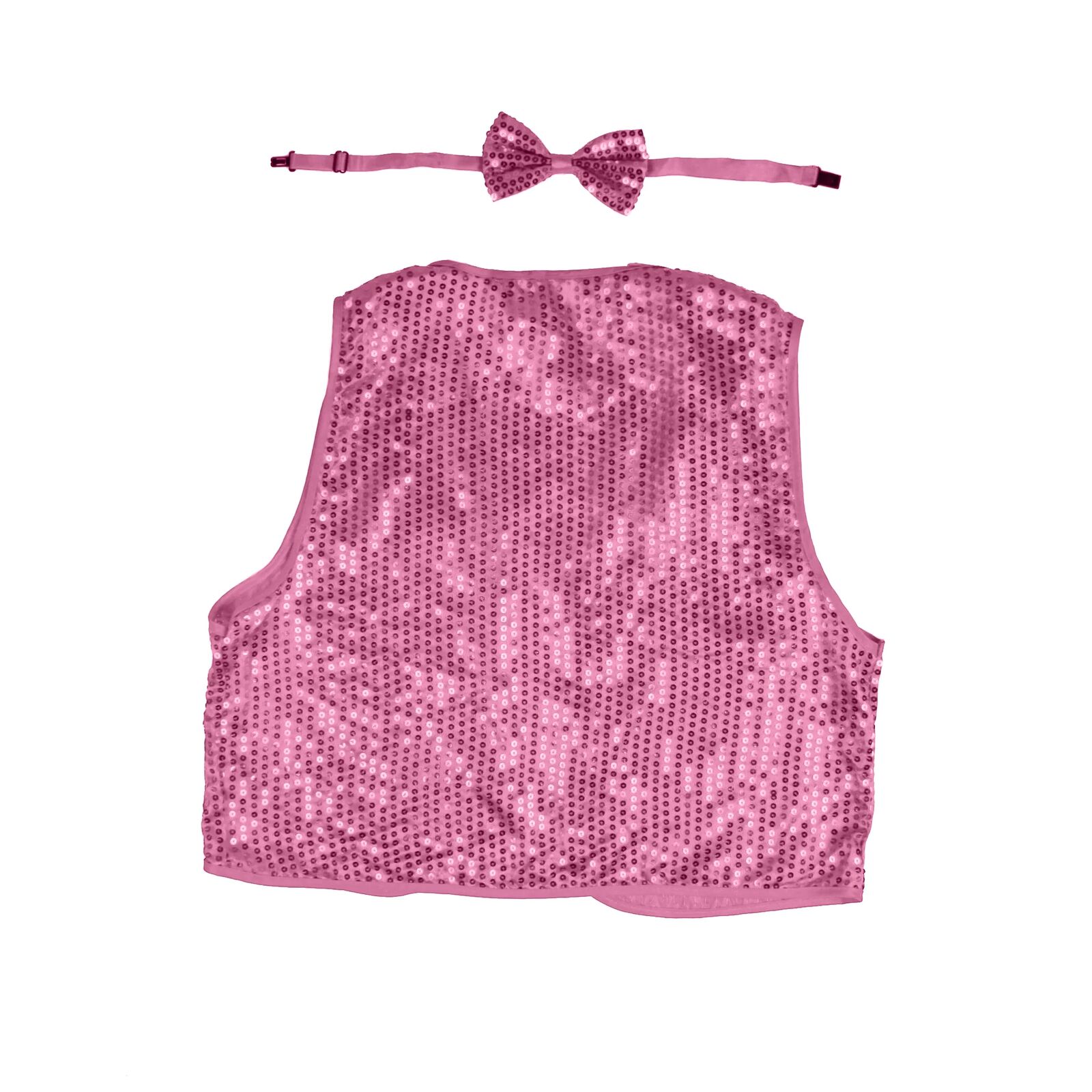 Kids Sequin Vest Bow Tie Set Costume 80s Party Dress Up Waistcoat - Light Pink V563-17817-05