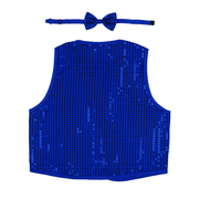 Kids Sequin Vest Bow Tie Set Costume 80s Party Dress Up Waistcoat - Blue V563-17817-07