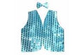 Kids Sequin Vest Bow Tie Set Costume 80s Party Dress Up Waistcoat - Sky Blue V563-17817-08