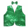 Kids Sequin Vest Bow Tie Set Costume 80s Party Dress Up Waistcoat - Green V563-17817-09
