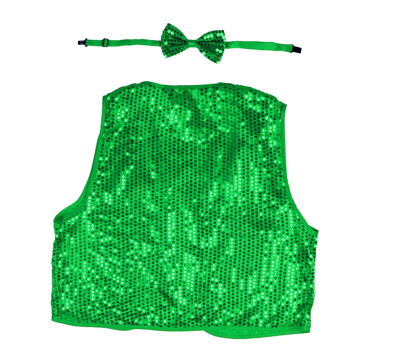 Kids Sequin Vest Bow Tie Set Costume 80s Party Dress Up Waistcoat - Green V563-17817-09