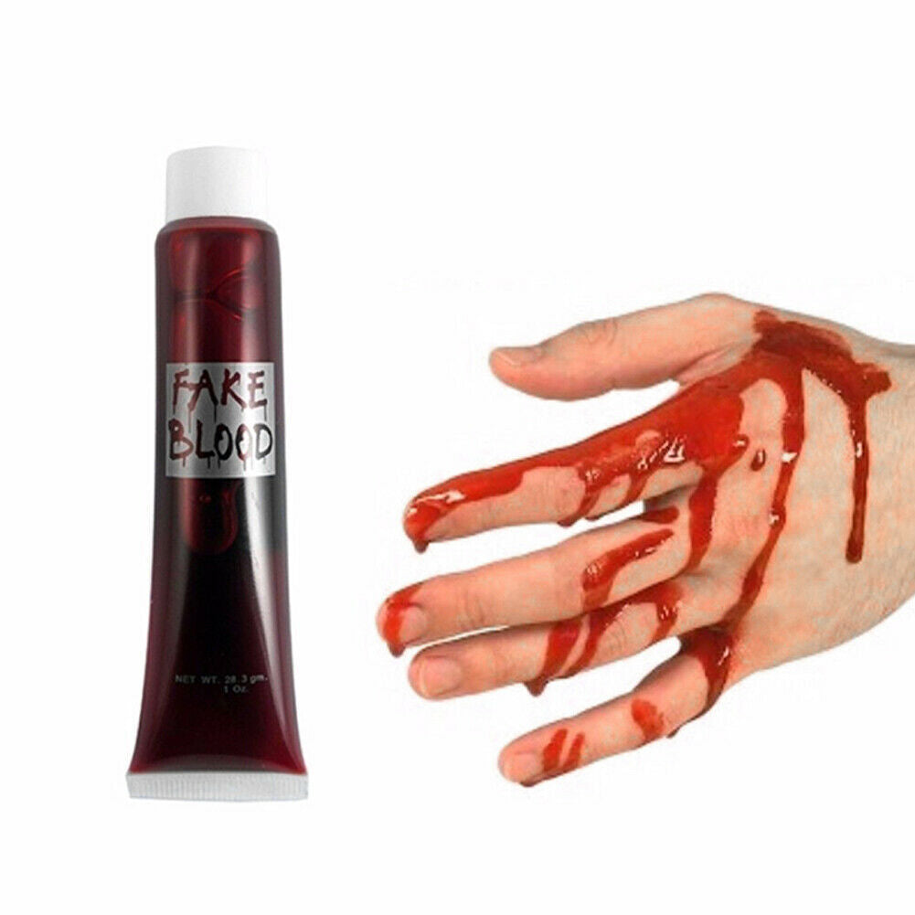 FAKE BLOOD Zombie Halloween Fancy Dress Red Make Up Gel Cream Vampire Horror V563-18025