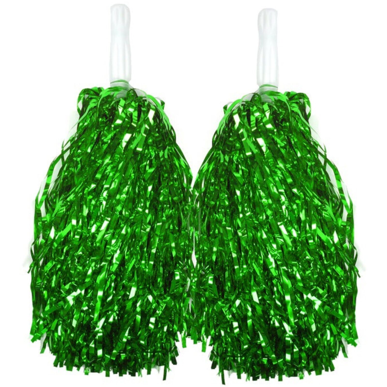Green Metallic Cheerleading Pom Poms - Set of 2 w/ Easy-Grip Handles Australia Day V563-18200_06