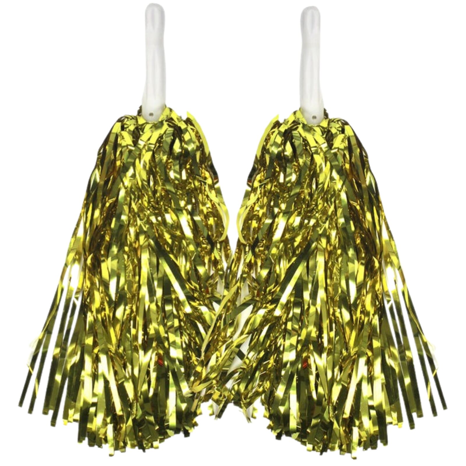 Yellow Metallic Cheerleading Pom Poms - Set of 2 with Easy-Grip Handles Australia Day V563-18200_07
