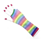Rainbow Stripe Fishnet Fingerless Gloves 80s Costume Burlesque Mardi Gras Dance V563-18509-HORIZONTALSTRIPE