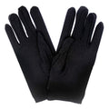 Ladies SHORT GLOVES Costume Party Wedding Bridal Fancy Dress Prom Stretchy - Black - One Size V563-18540-BLACK