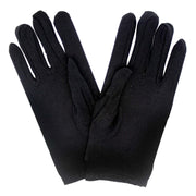 Ladies SHORT GLOVES Costume Party Wedding Bridal Fancy Dress Prom Stretchy - Black - One Size V563-18540-BLACK