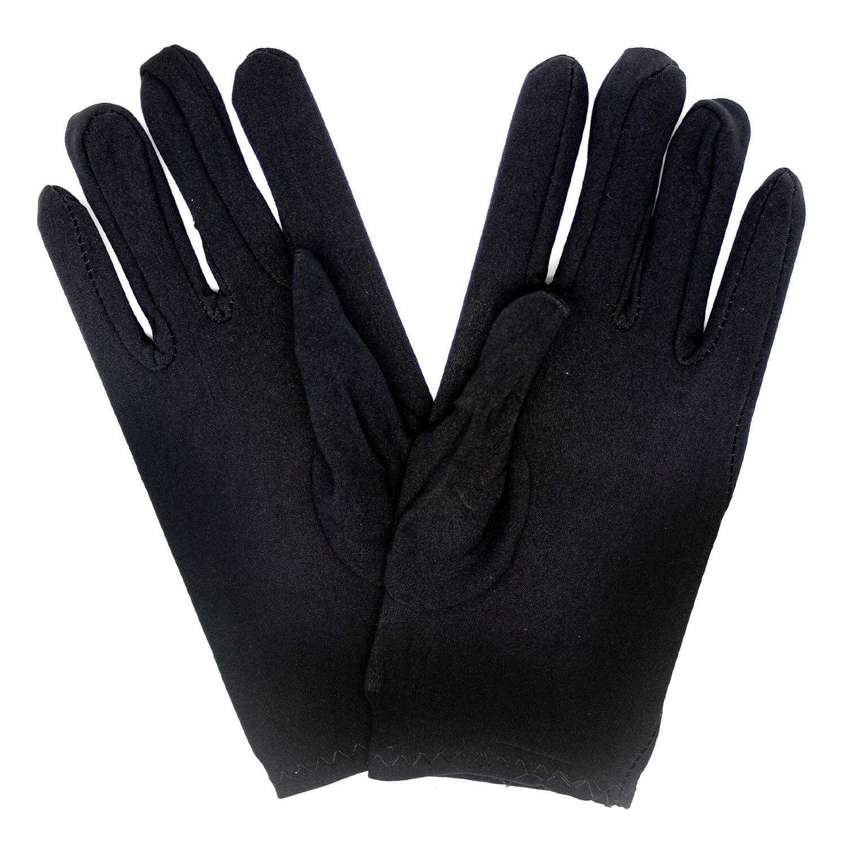 Ladies SHORT GLOVES Costume Party Wedding Bridal Fancy Dress Prom Stretchy - Black - One Size V563-18540-BLACK