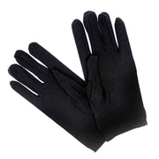 Ladies SHORT GLOVES Costume Party Wedding Bridal Fancy Dress Prom Stretchy - Black - One Size V563-18540-BLACK