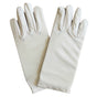 Ladies SHORT GLOVES Costume Party Wedding Bridal Fancy Dress Prom Stretchy - White - One Size V563-18540-WHITE