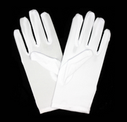 Ladies SHORT GLOVES Costume Party Wedding Bridal Fancy Dress Prom Stretchy - White - One Size V563-18540-WHITE