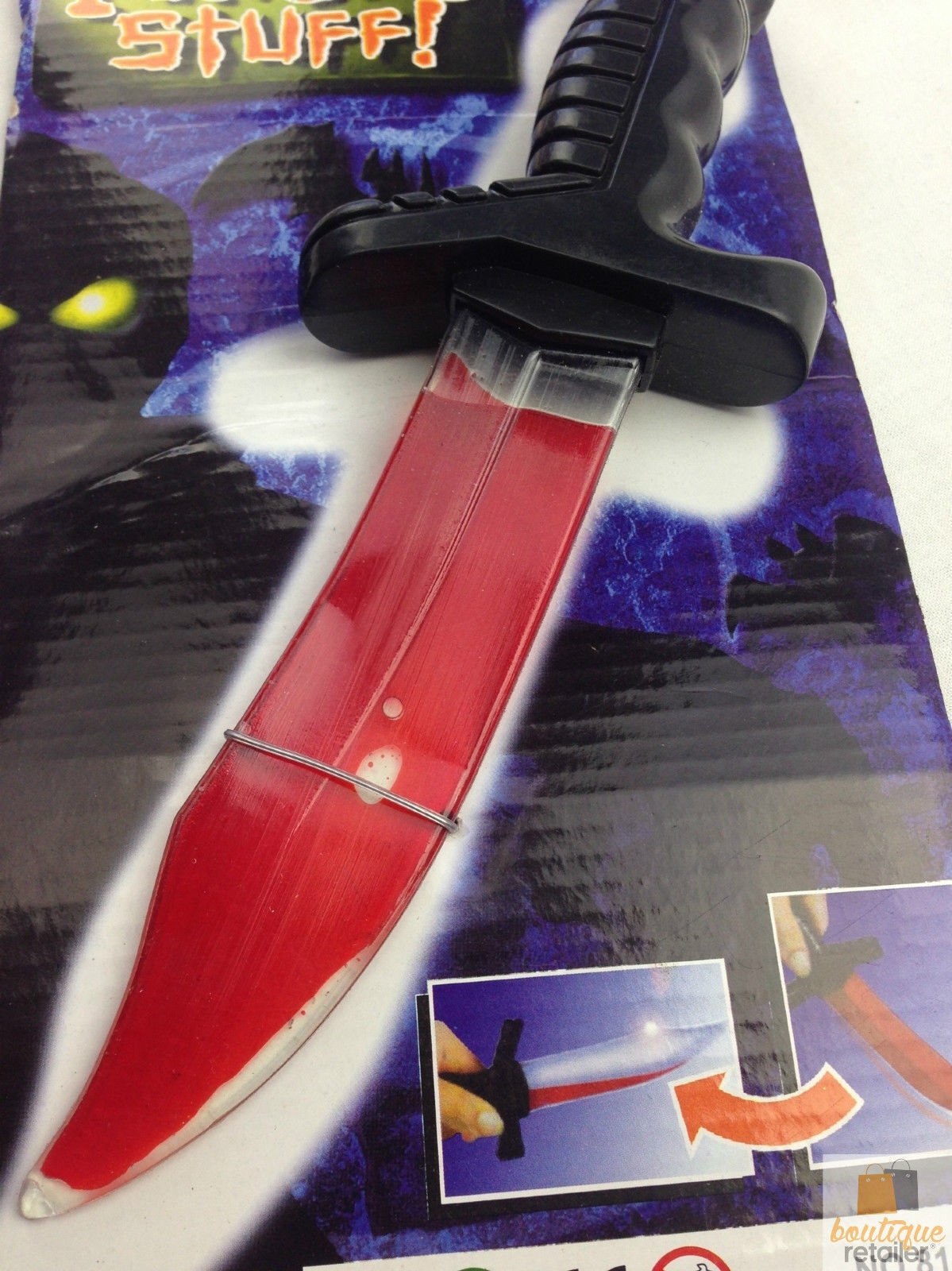 Fake Plastic BLOOD KNIFE Costume Party Vampire Joke Bleeding Halloween Party Scary V563-18730