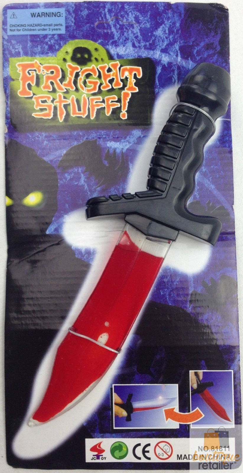 Fake Plastic BLOOD KNIFE Costume Party Vampire Joke Bleeding Halloween Party Scary V563-18730