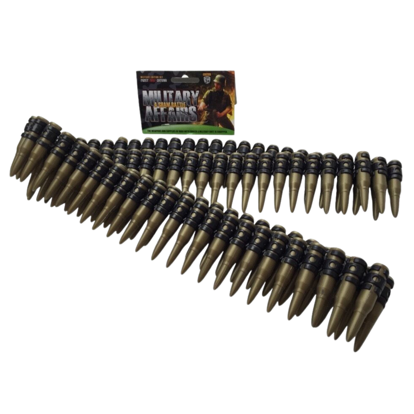 BULLET BELT Plastic Bandolier Costume Party Commando Army Gangster Soldier Ammo Cowboy V563-18951