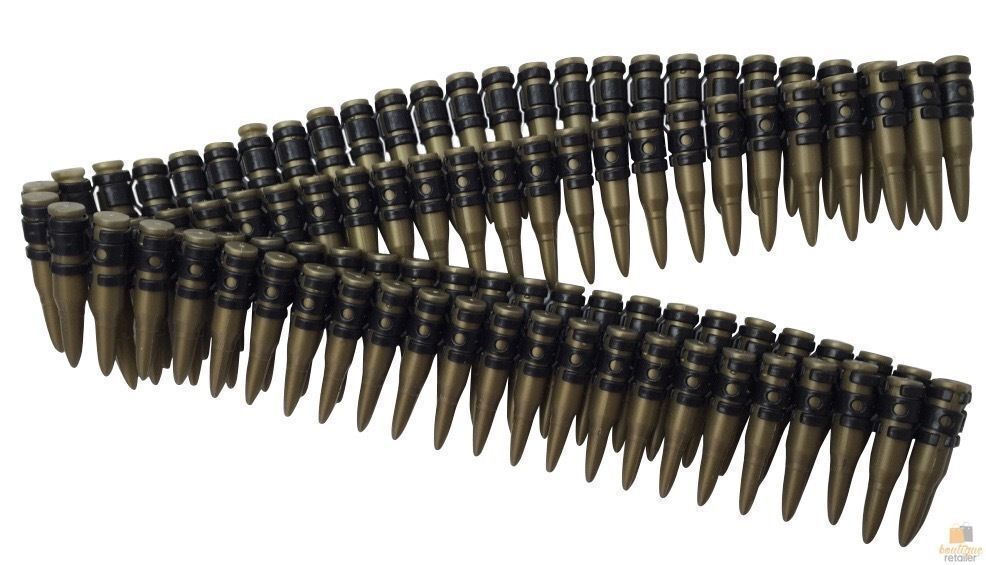 BULLET BELT Plastic Bandolier Costume Party Commando Army Gangster Soldier Ammo Cowboy V563-18951