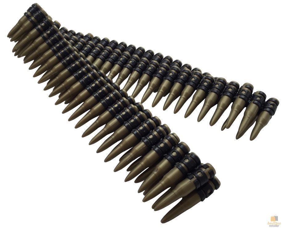 BULLET BELT Plastic Bandolier Costume Party Commando Army Gangster Soldier Ammo Cowboy V563-18951