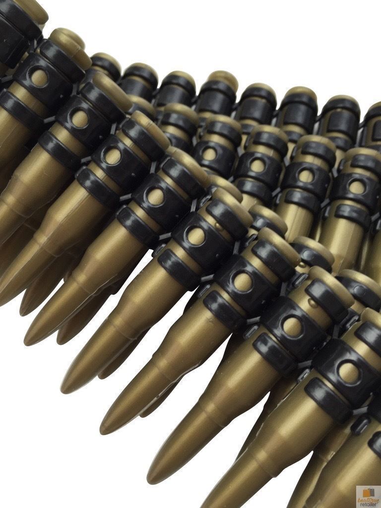 BULLET BELT Plastic Bandolier Costume Party Commando Army Gangster Soldier Ammo Cowboy V563-18951