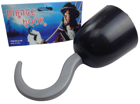PIRATE HOOK Captain Hand Halloween Fancy Dress Up Costume Swashbuckler V563-19060