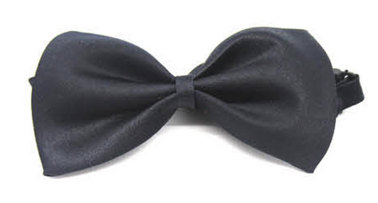Mens BOW TIE Wedding Tuxedo Pre-tied Formal Bestman Necktie Classic Plain Party - Black V563-19410-BLK