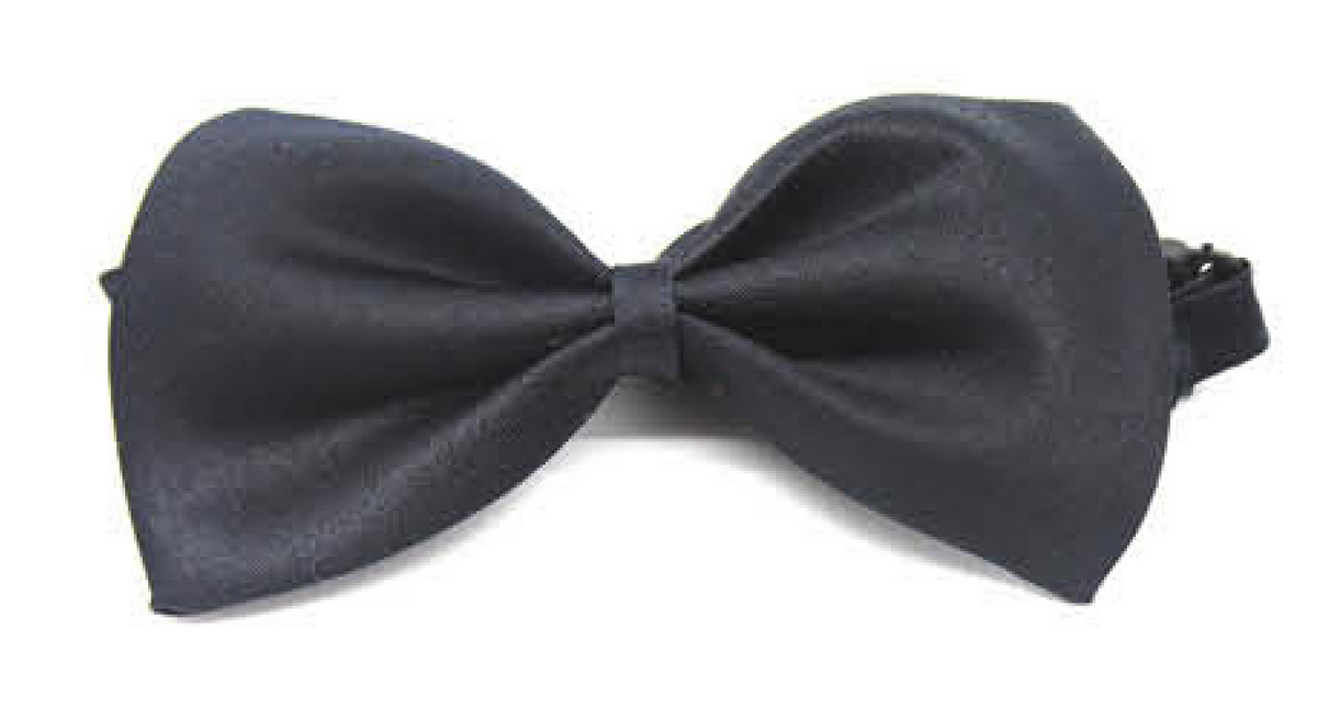 Mens BOW TIE Wedding Tuxedo Pre-tied Formal Bestman Necktie Classic Plain Party - Black V563-19410-BLK
