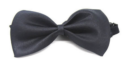 Mens BOW TIE Wedding Tuxedo Pre-tied Formal Bestman Necktie Classic Plain Party - Black V563-19410-BLK