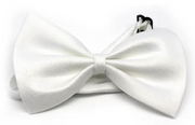 Mens BOW TIE Wedding Tuxedo Formal Bestman Necktie Classic Plain Party - White V563-19410-WHT