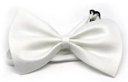 Mens BOW TIE Wedding Tuxedo Formal Bestman Necktie Classic Plain Party - White V563-19410-WHT