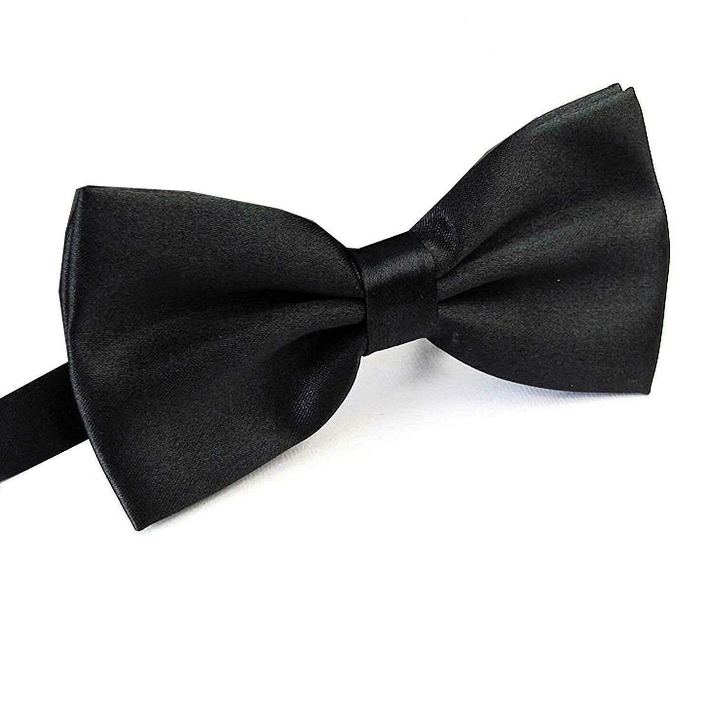 Mens BOW TIE Wedding Tuxedo Formal Bestman Necktie Classic Plain Party - Black V563-19411-BLK