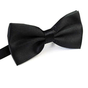 Mens BOW TIE Wedding Tuxedo Formal Bestman Necktie Classic Plain Party - Black V563-19411-BLK