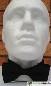 Mens BOW TIE Wedding Tuxedo Formal Bestman Necktie Classic Plain Party - Black V563-19411-BLK