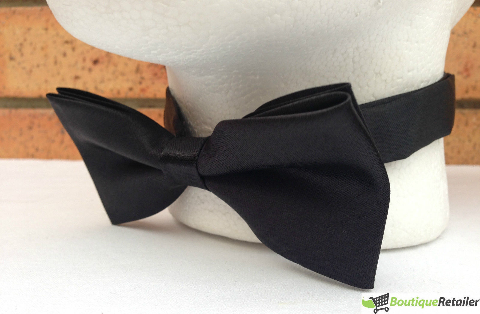 Mens BOW TIE Wedding Tuxedo Formal Bestman Necktie Classic Plain Party - Black V563-19411-BLK