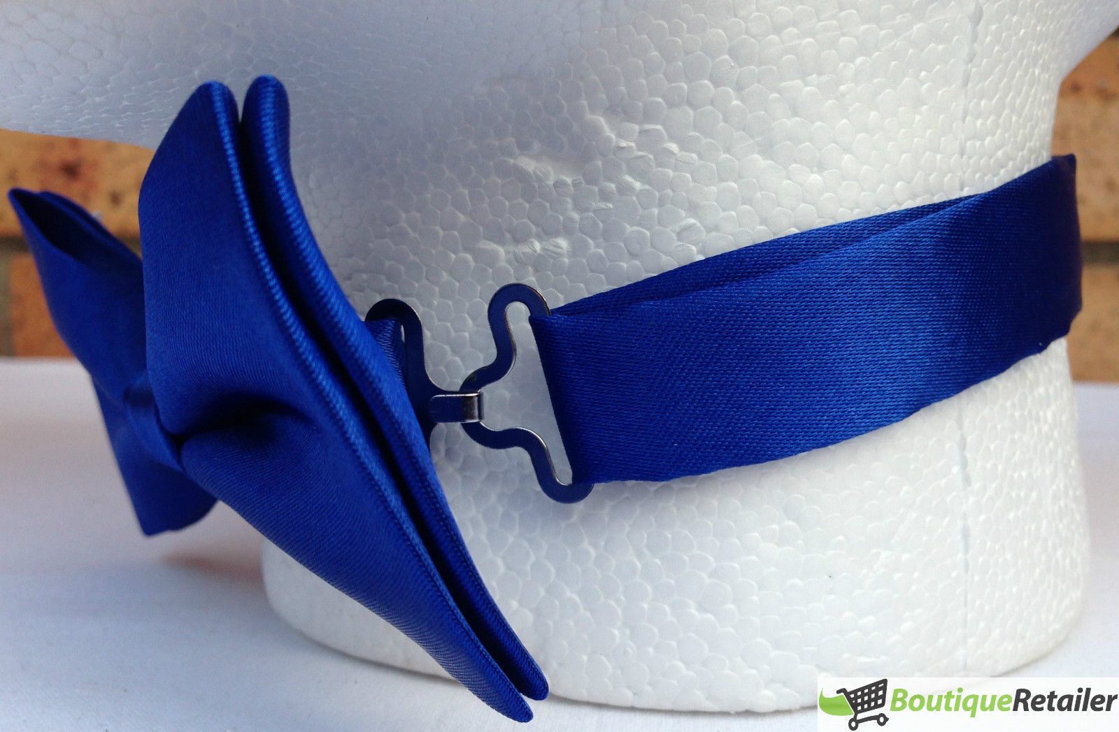 Mens BOW TIE Wedding Tuxedo Formal Bestman Necktie Classic Plain Party Pre-tied - Blue V563-19411-BLU