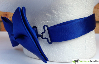 Mens BOW TIE Wedding Tuxedo Formal Bestman Necktie Classic Plain Party Pre-tied - Blue V563-19411-BLU
