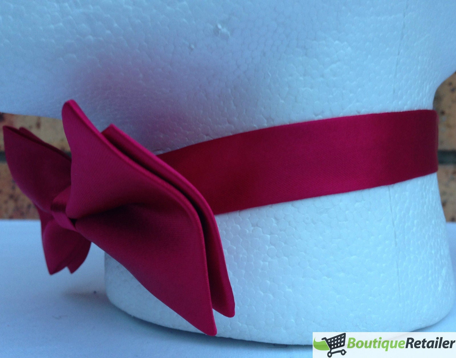 Mens BOW TIE Wedding Tuxedo Formal Bestman Necktie Classic Plain Party - Burgundy V563-19411-BURG