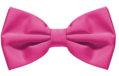 Mens BOW TIE Wedding Tuxedo Formal Bestman Necktie Classic Plain Party - Hot Pink V563-19411-HTPNK
