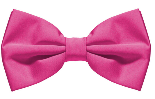 Mens BOW TIE Wedding Tuxedo Formal Bestman Necktie Classic Plain Party - Hot Pink V563-19411-HTPNK