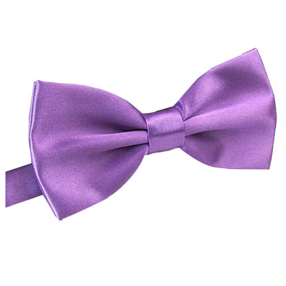 Mens BOW TIE Wedding Tuxedo Formal Bestman Necktie Classic Plain Party - Purple V563-19411-PUR