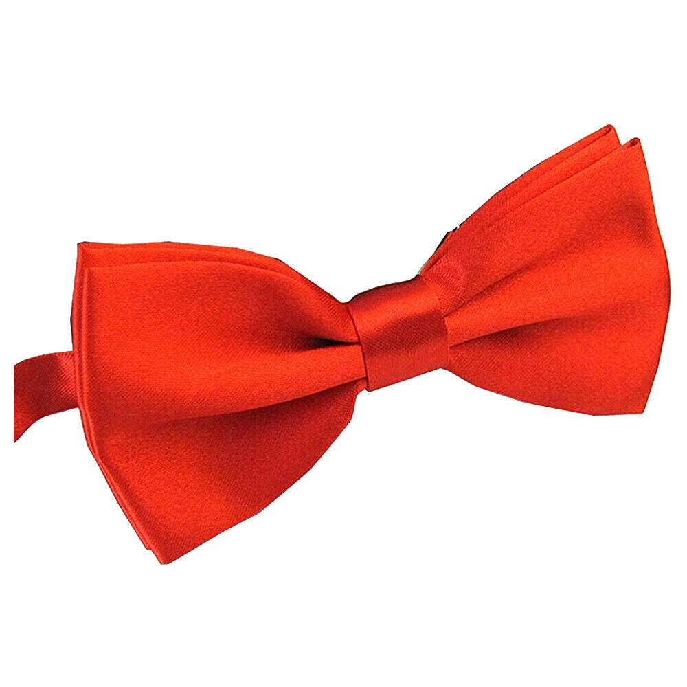Mens BOW TIE Wedding Tuxedo Formal Bestman Necktie Classic Plain Party - Red V563-19411-RED