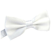 Mens BOW TIE Wedding Tuxedo Formal Bestman Necktie Classic Plain Party - White V563-19411WHT
