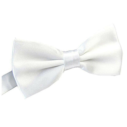Mens BOW TIE Wedding Tuxedo Formal Bestman Necktie Classic Plain Party - White V563-19411WHT