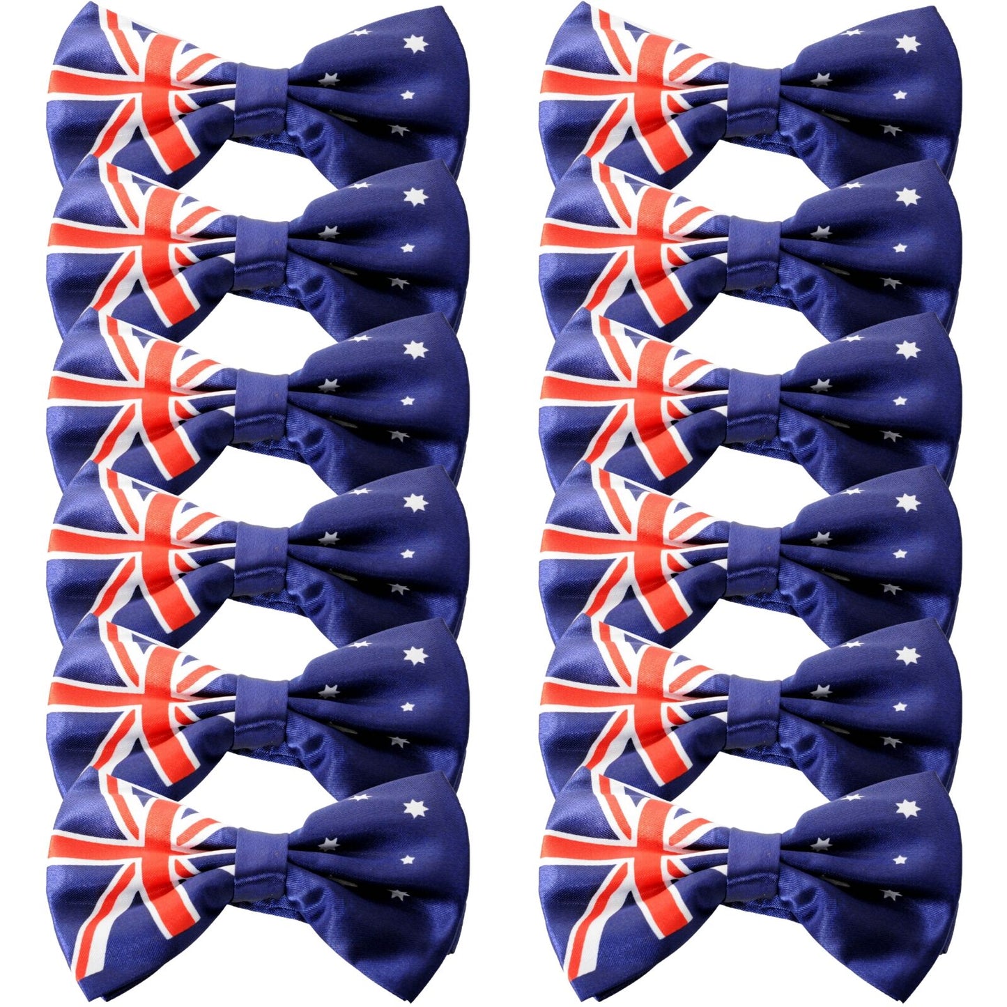 12x Australian Flag Bow Tie - Patriotic Accessory Australia Day V563-19415_12X