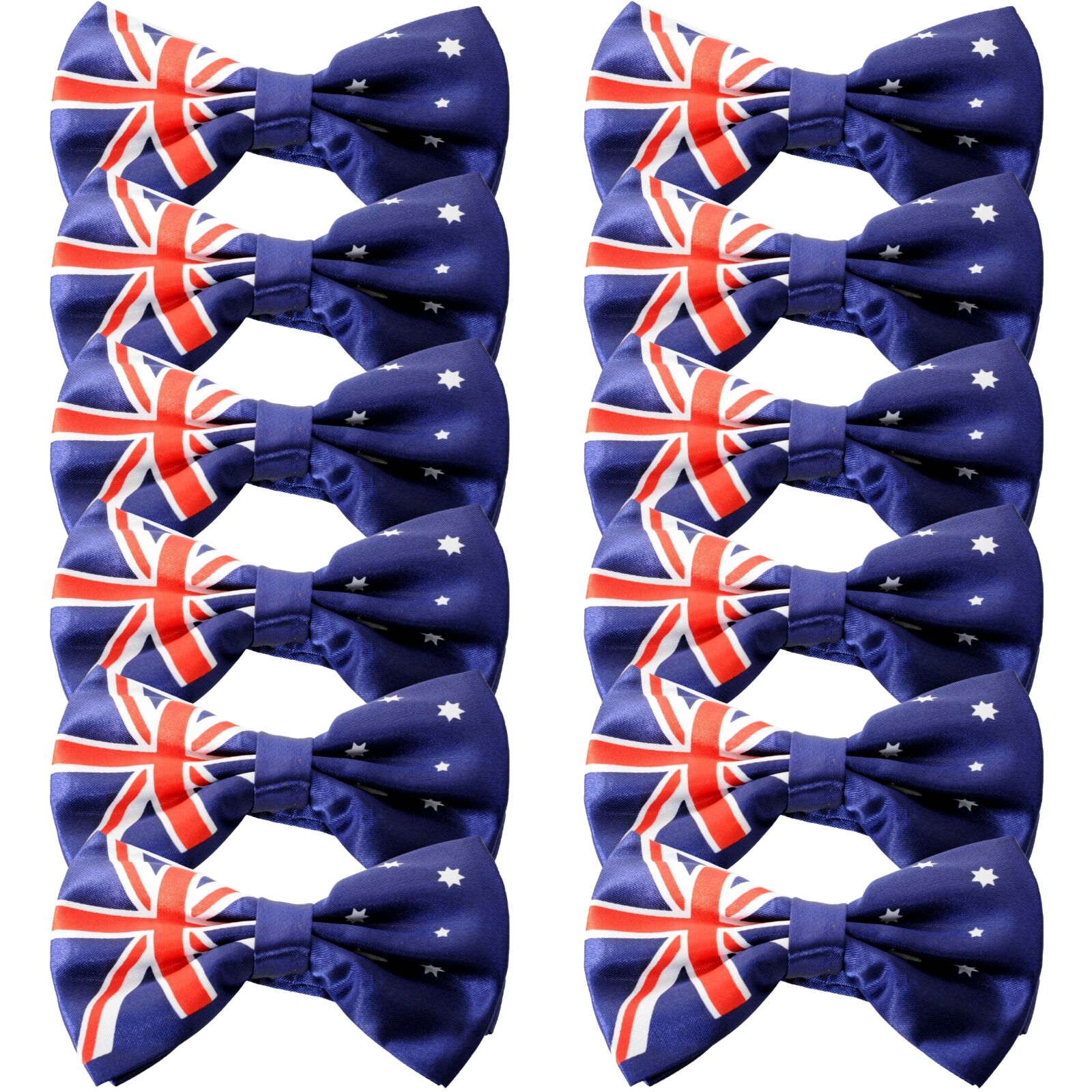 12x Australian Flag Bow Tie - Patriotic Accessory Australia Day V563-19415_12X