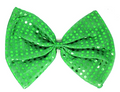LARGE BOW TIE Sequin Polka Dots Bowtie Big King Size Party Costume - Green V563-19430-GRN