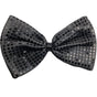 LARGE BOW TIE Sequin Polka Dots Bowtie Big King Size Party Costume - Grey (with black polka dots) V563-19430-GRYBLKPLKDOT