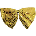 LARGE BOW TIE Sequin Polka Dots Bowtie Big King Size Party Costume - Yellow V563-19430-YLW